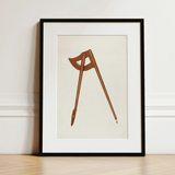 Copper Hitching Post - Gerard Barnett Horse Art Print / Canvas Vintage-style Wooden Compass Warm Brown Finish Adjustable Legs Gerard