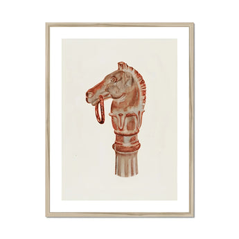 Copper Hitching Post - Gerard Barnett Horse Art Print, Horse Head-shaped Decorative Finial Post Topper Rendered Reddish-brown