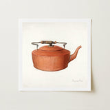 Copper Tea Kettle - Eugene Croe 1930s Kitchen Art Print / Canvas Watercolor Illustration Vintage Dark Metal Handle Croe’s Mesmerizing,