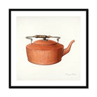 Copper Tea Kettle Eugene Croe 1930s Kitchen Art Print, Copper Colored Teapot Metal Handle Curved Spout