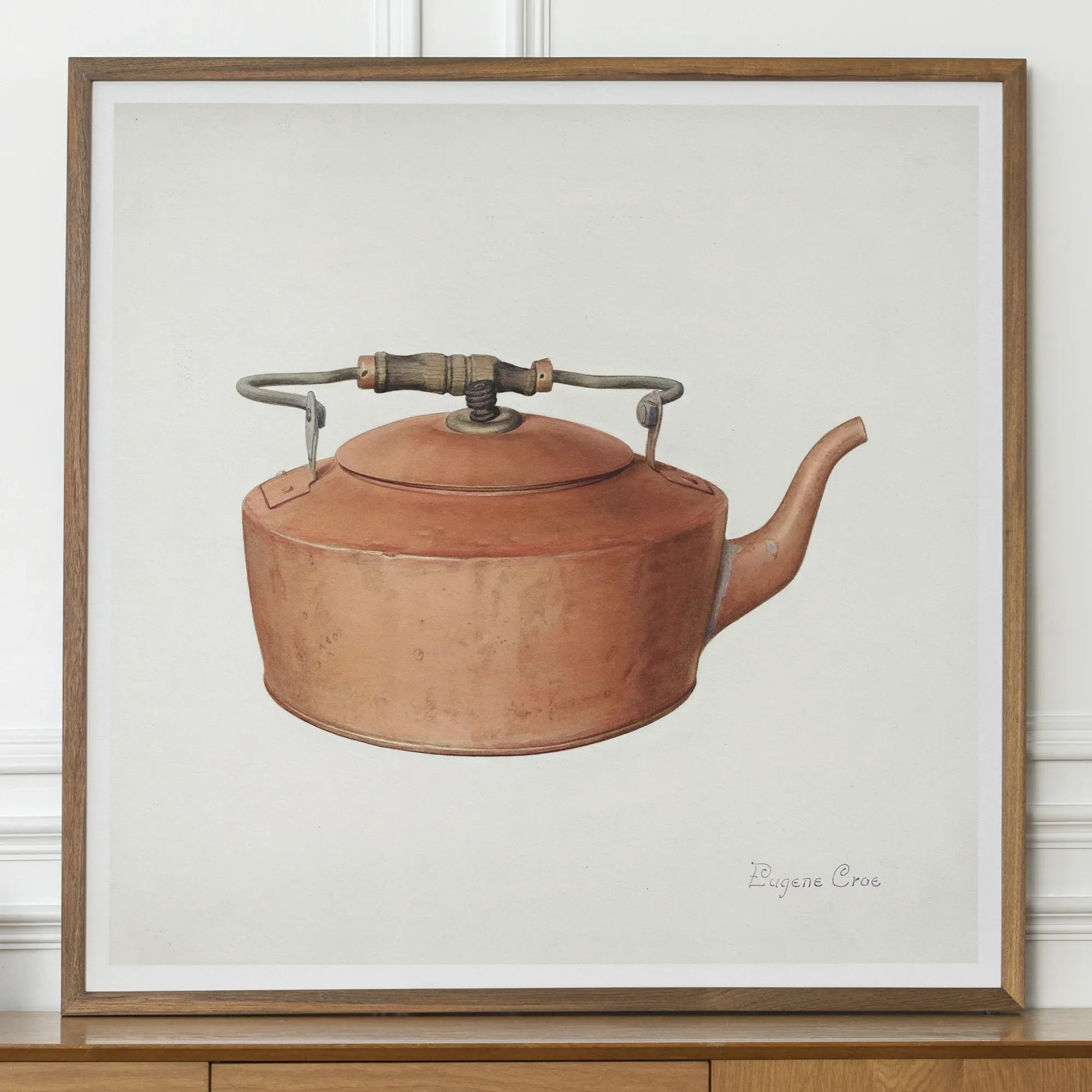 Copper Tea Kettle By Eugene Croe Fine Art Print - Posters Prints & Visual Artwork - Aesthetic Art