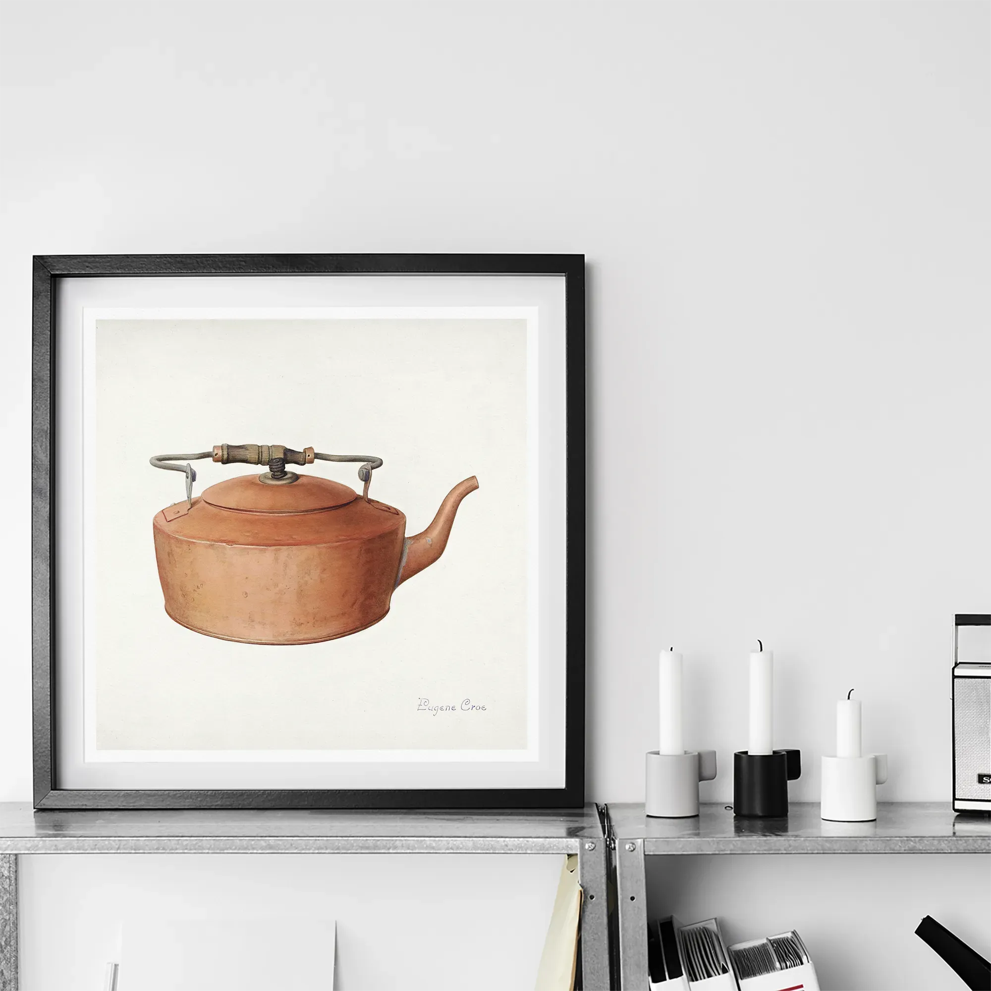 Copper Tea Kettle By Eugene Croe Fine Art Print - Posters Prints & Visual Artwork - Aesthetic Art