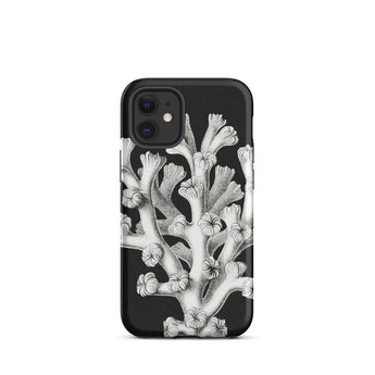 Coral - Ernst Haeckel Marine Life Illustration Iphone Case, 12 Mini / Matte, Black Phone Case Coral Design