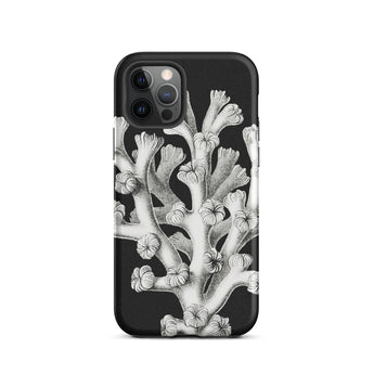 Coral - Ernst Haeckel Marine Life Illustration Iphone Case, 12 Pro / Matte, Black Phone Case Coral Design