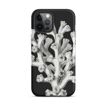 Coral - Ernst Haeckel Marine Life Illustration Iphone Case, 12 Pro Max / Matte, Black Phone Case Coral Design