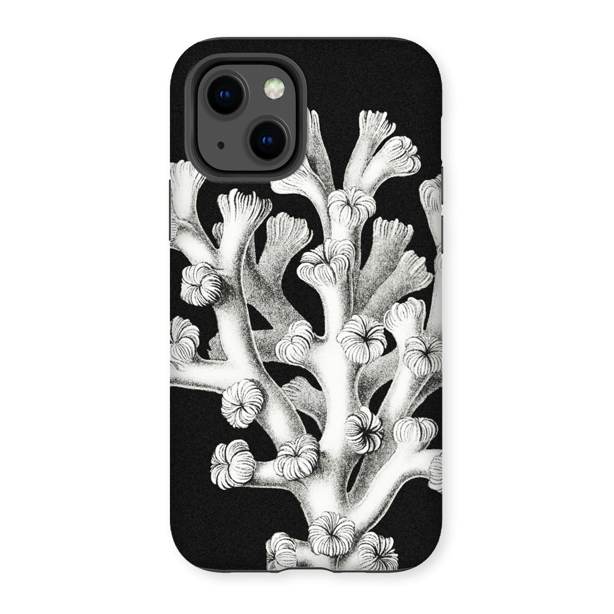 Coral - Ernst Haeckel Marine Life Illustration Iphone Case, 13 / Matte, Black Phone Case Coral Design