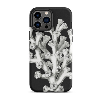 Coral - Ernst Haeckel Marine Life Illustration Iphone Case, 13 Pro Max / Matte, Black Phone Case Coral Design