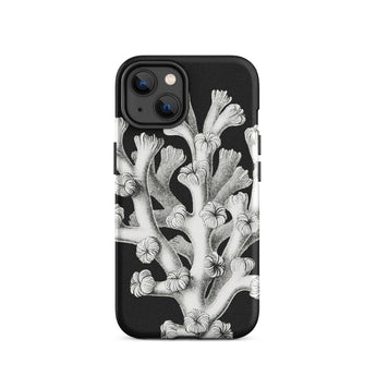 Coral - Ernst Haeckel Marine Life Illustration Iphone Case, 14 / Matte, Black Phone Case Coral Design