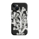 Coral - Ernst Haeckel Marine Life Illustration Iphone Case, 15 Plus / Matte, Black Phone Case Coral Design