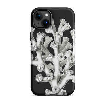 Coral - Ernst Haeckel Marine Life Illustration Iphone Case, 15 Plus / Matte, Black Phone Case Coral Design