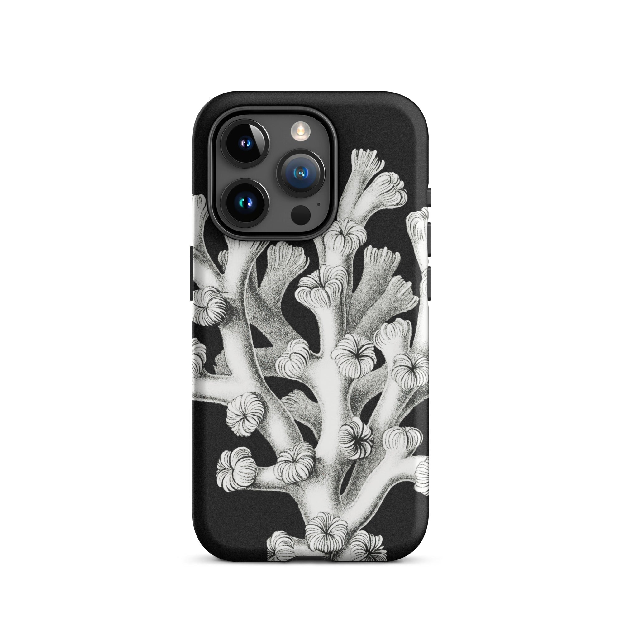 Coral Ernst Haeckel Marine Life Illustration Iphone Case, 15 Pro / Matte, Black Phone Case Coral Design