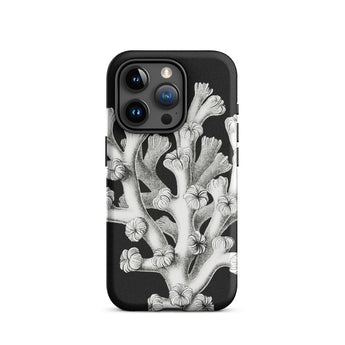 Coral - Ernst Haeckel Marine Life Illustration Iphone Case, 15 Pro / Matte, Black Phone Case Coral Design