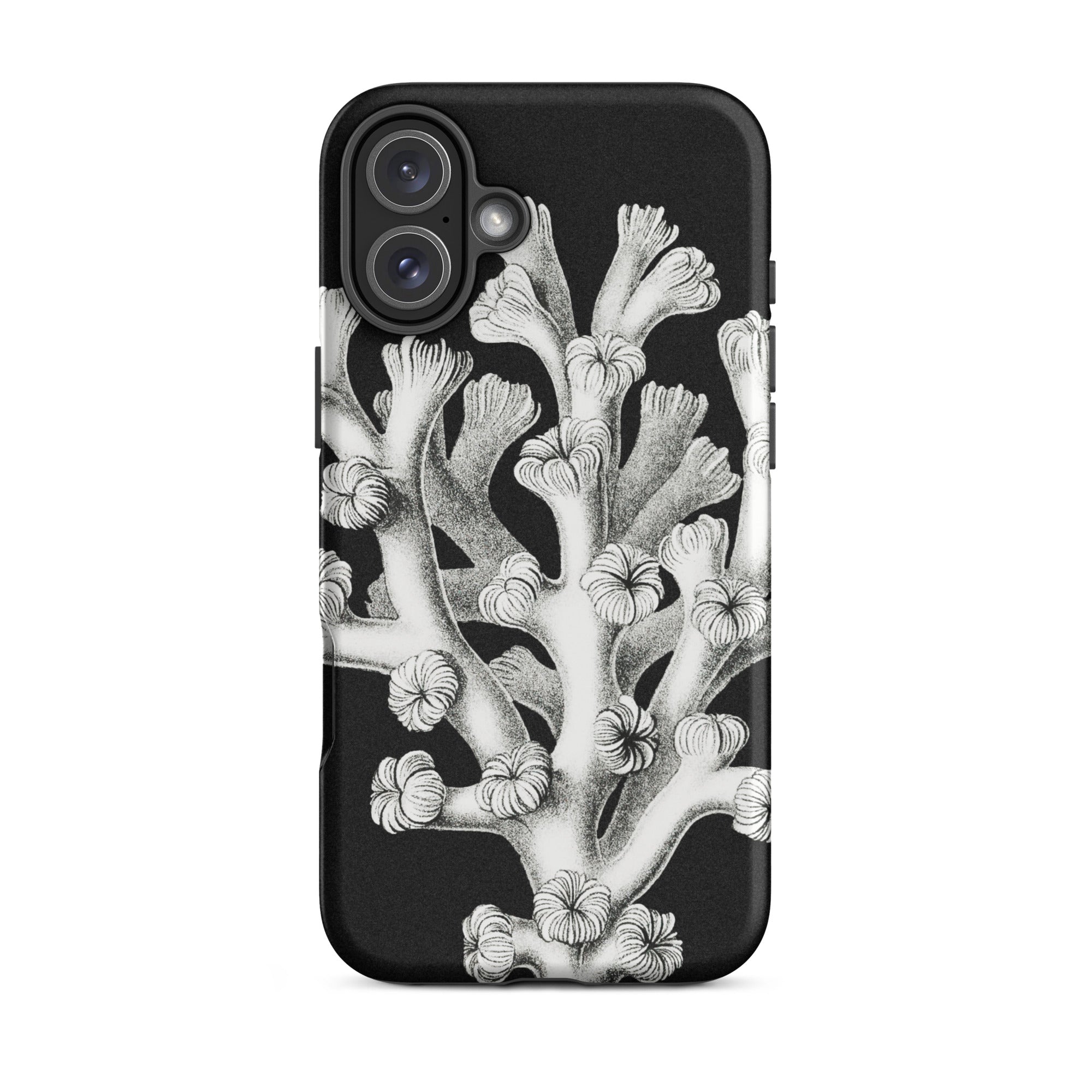 Coral Ernst Haeckel Marine Life Illustration Iphone Case, 16 Plus / Matte, Black Phone Case Coral Design