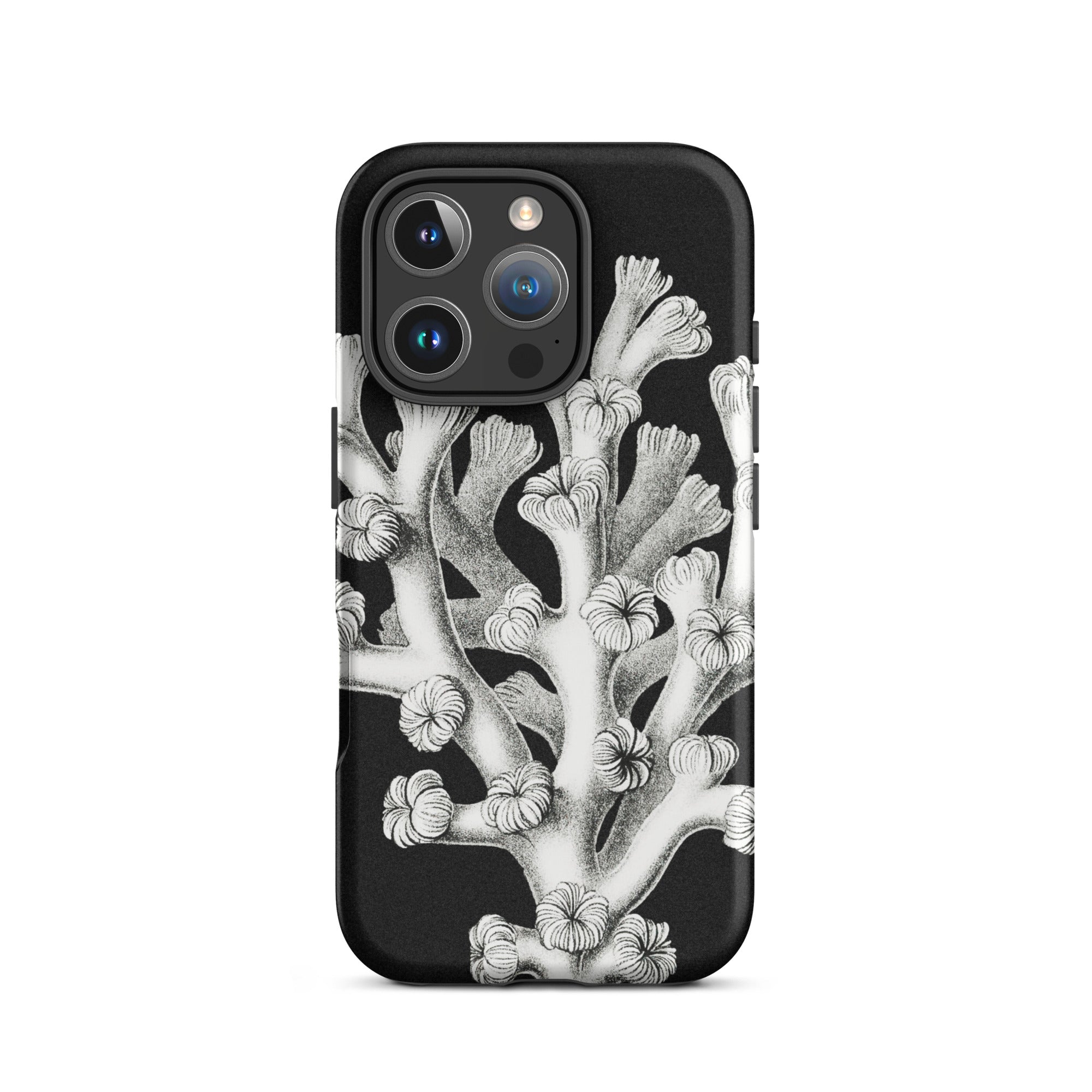 Coral Ernst Haeckel Marine Life Illustration Iphone Case, 16 Pro / Matte, Black Phone Case Coral Design
