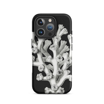 Coral - Ernst Haeckel Marine Life Illustration Iphone Case, 16 Pro / Matte, Black Phone Case Coral Design