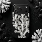 Coral - Ernst Haeckel Marine Life Illustration Phone Case Black Phone Case Detailed White Coral Illustration Antique Ernst Haeckel,