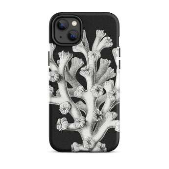 Coral - Ernst Haeckel Marine Life Illustration Phone Case Iphone 14 Plus / Matte Black Phone Case Coral Design Ernst Haeckel, Haeckel’s