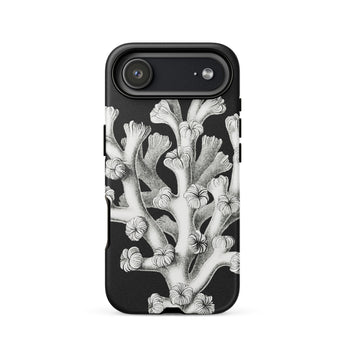Coral - Ernst Haeckel Marine Life Illustration Phone Case Iphone 17 Air / Matte Black Coral-patterned Phone Case White Accents Ernst