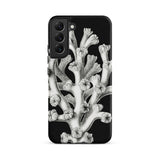 Coral - Ernst Haeckel Marine Life Illustration Phone Case Samsung Galaxy S22 Plus / Matte Black Phone Case Detailed White Botanical