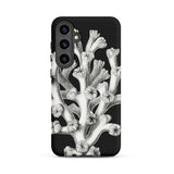 Coral - Ernst Haeckel Marine Life Illustration Phone Case Samsung Galaxy S24 Plus / Matte Black Phone Case Detailed White Botanical