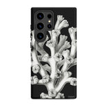 Coral - Ernst Haeckel Marine Life Illustration Phone Case Samsung Galaxy S24 Ultra / Matte Black Phone Case Detailed White Botanical