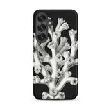 Coral - Ernst Haeckel Marine Life Illustration Phone Case Samsung Galaxy S25 Plus / Matte Black Phone Case Detailed White Botanical