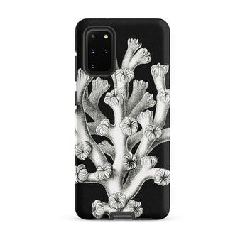 Coral - Ernst Haeckel Marine Life Illustration Samsung Case, Galaxy S20 Plus / Matte, Black Smartphone Case White Coral Design