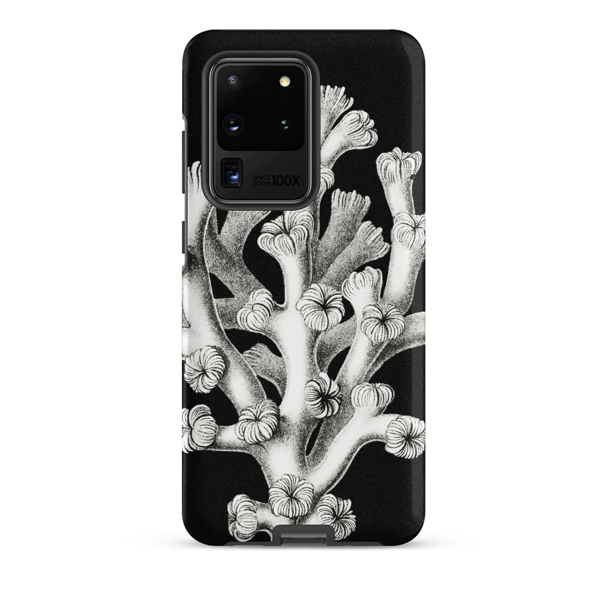 Coral Ernst Haeckel Marine Life Illustration Samsung Case, Galaxy S20 Ultra / Matte, Black Phone Case White Coral Design