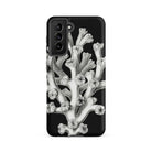 Coral Ernst Haeckel Marine Life Illustration Samsung Case, Galaxy S21 Fe / Matte, Black Smartphone Case White Coral Illustration