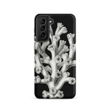 Coral - Ernst Haeckel Marine Life Illustration Samsung Case, Galaxy S21 / Matte, Black Phone Case White Coral Illustration