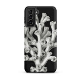 Coral - Ernst Haeckel Marine Life Illustration Samsung Case, Galaxy S21 Plus / Matte, Black Phone Case White Coral Design