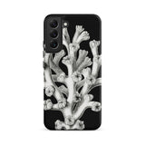 Coral - Ernst Haeckel Marine Life Illustration Samsung Case, Galaxy S22 Plus / Matte, Black Smartphone Case White Coral Illustration