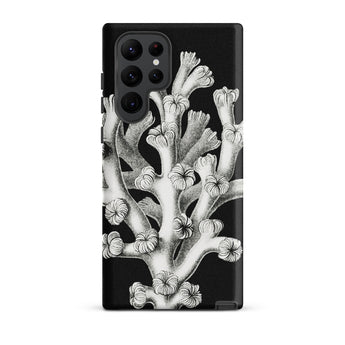 Coral - Ernst Haeckel Marine Life Illustration Samsung Case, Galaxy S22 Ultra / Matte, Black Phone Case White Coral Design