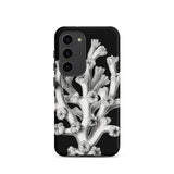 Coral - Ernst Haeckel Marine Life Illustration Samsung Case, Galaxy S23 / Matte, Black Phone Case White Coral Design