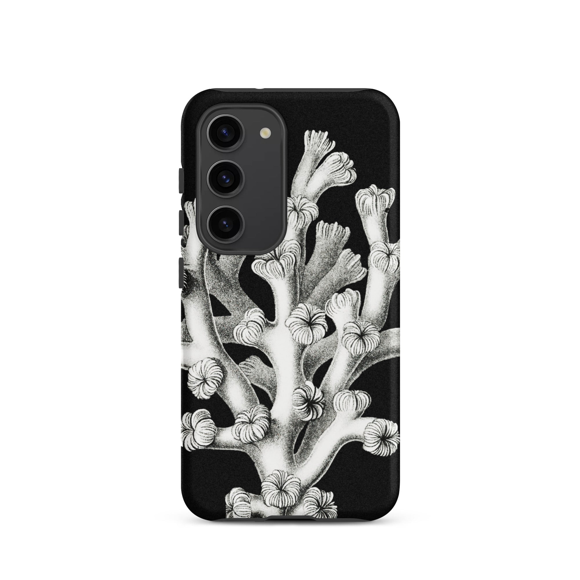 Coral Ernst Haeckel Marine Life Illustration Samsung Case, Galaxy S23 / Matte, Black Phone Case White Coral Design