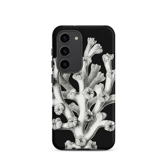 Coral - Ernst Haeckel Marine Life Illustration Samsung Case, Galaxy S23 / Matte, Black Phone Case White Coral Design