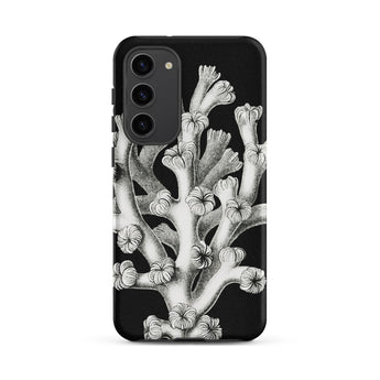 Coral - Ernst Haeckel Marine Life Illustration Samsung Case, Galaxy S23 Plus / Matte, Black Phone Case White Coral Illustration