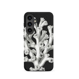 Coral - Ernst Haeckel Marine Life Illustration Samsung Case, Galaxy S24 / Matte, Black Phone Case White Coral Illustration