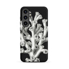 Coral Ernst Haeckel Marine Life Illustration Samsung Case, Galaxy S24 Plus / Matte, Black Phone Case White Coral Design