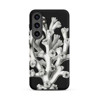 Coral - Ernst Haeckel Marine Life Illustration Samsung Case, Galaxy S24 Plus / Matte, Black Phone Case White Coral Design