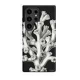 Coral - Ernst Haeckel Marine Life Illustration Samsung Case, Galaxy S24 Ultra / Matte, Black Smartphone Case White Tree-like Coral