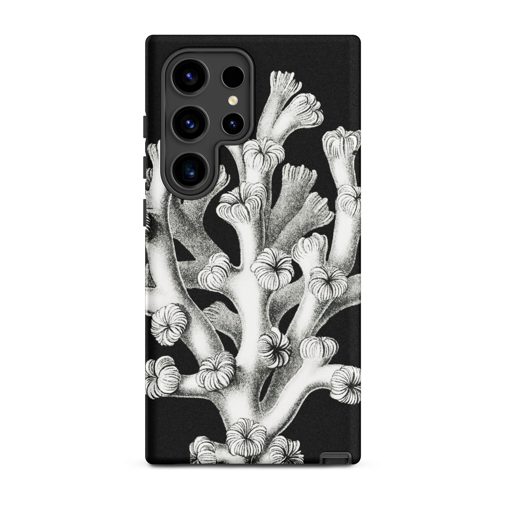 Coral Ernst Haeckel Marine Life Illustration Samsung Case, Galaxy S24 Ultra / Matte, Black Smartphone Case White Tree Like Coral