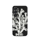 Coral Ernst Haeckel Marine Life Illustration Samsung Case, Galaxy S25 / Matte, Black Smartphone Case Detailed White Coral Design