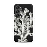 Coral - Ernst Haeckel Marine Life Illustration Samsung Case, Galaxy S25 Plus / Matte, Black Phone Case White Coral Illustration