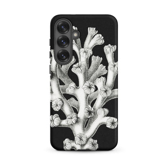 Coral - Ernst Haeckel Marine Life Illustration Samsung Case, Galaxy S25 Plus / Matte, Black Phone Case White Coral Illustration