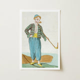 Costume Plate (homme De L’isle Naxia) - Jacques Grasset Saint Sauveur Art Print / Canvas, Saint-sauveur’s, Encyclopédie Des Voyages,