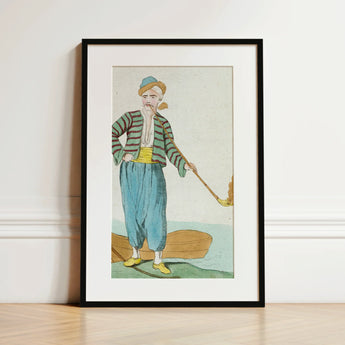 Costume Plate (homme De L’isle Naxia) - Jacques Grasset Saint Sauveur Art Print / Canvas, 12x18’’ / 31x46cm / Black Frame / Matboard,