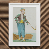 Costume Plate (homme De L’isle Naxia) - Jacques Grasset Saint Sauveur Art Print / Canvas, 20x30’’ / 51x76cm / White Frame / Matboard,