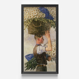 Framed Painting Young Man Woven Basket White Daisies Ranken’s Covent Garden, William Bruce Ellis Ranken, Blossoming Fever Dream