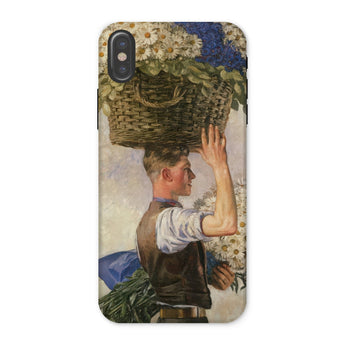 Covent Garden - William Bruce Ellis Ranken Iphone Case, x / Matte, Phone Case Classical Painting Person Basket Flowers Head